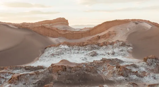 Salt-and-sand rock formations at Valle de la Luna (Valley of the Moon) in Chile's Atacama Desert