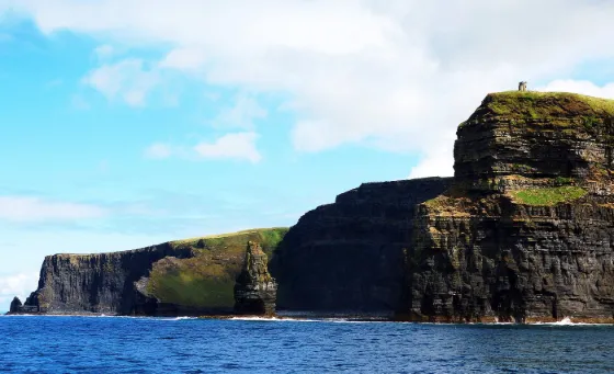 The Cliffs of Moher, sea cliffs on the west coast of Ireland, seen from the water